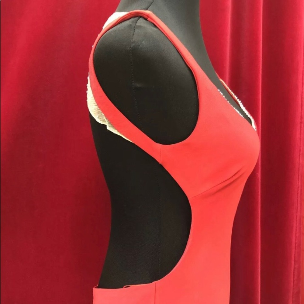 NWT red dress ling w/stones prom event. code026